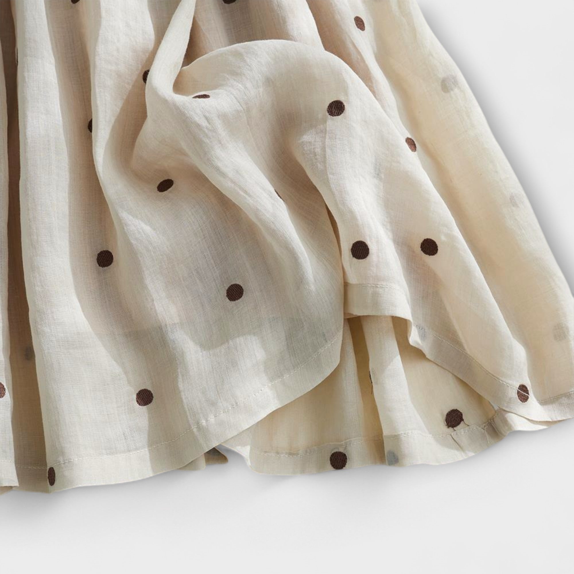 Playful Polka Dot Skirt Made of Cotton-Linen