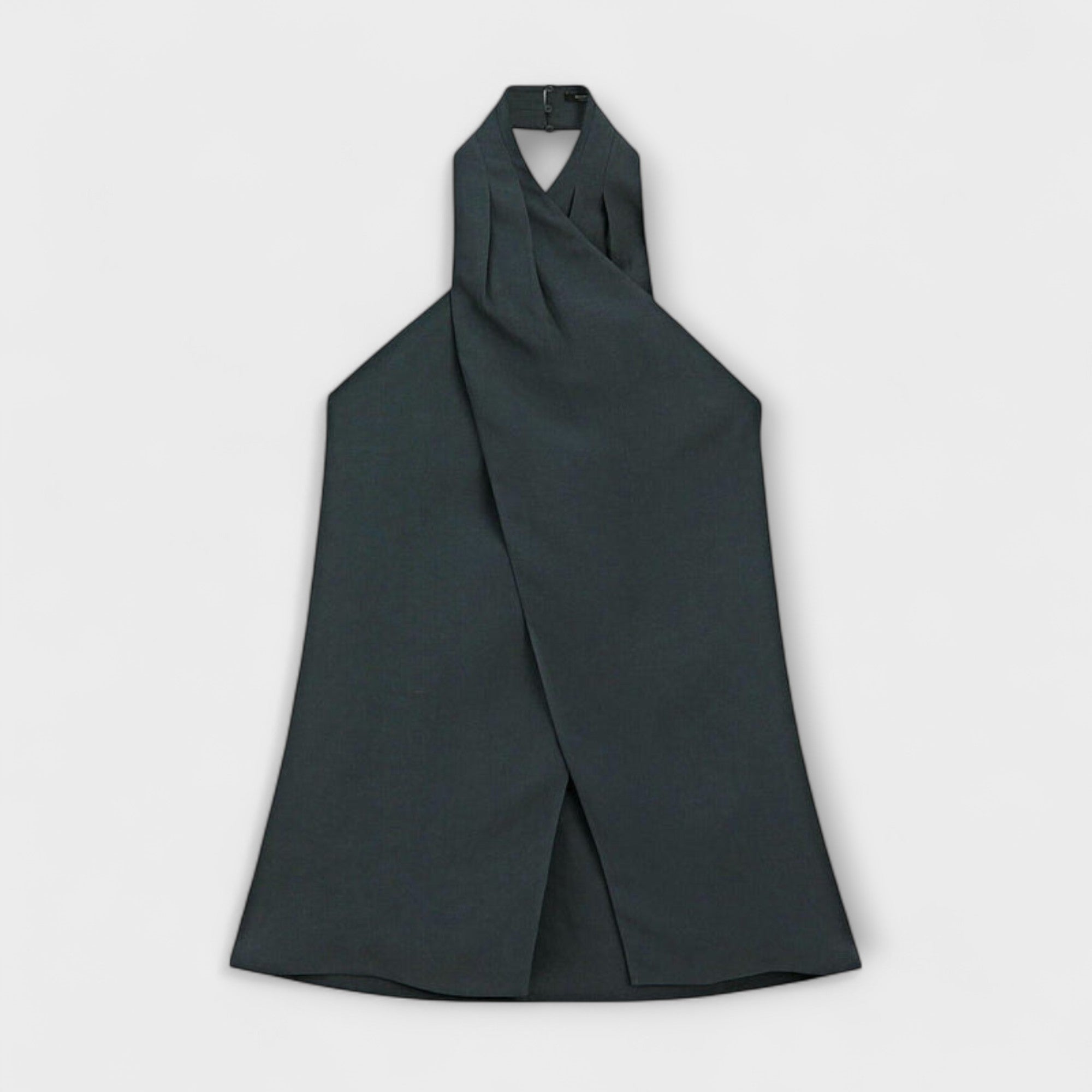 Hannah - Blue Halter Top with Back Cutout