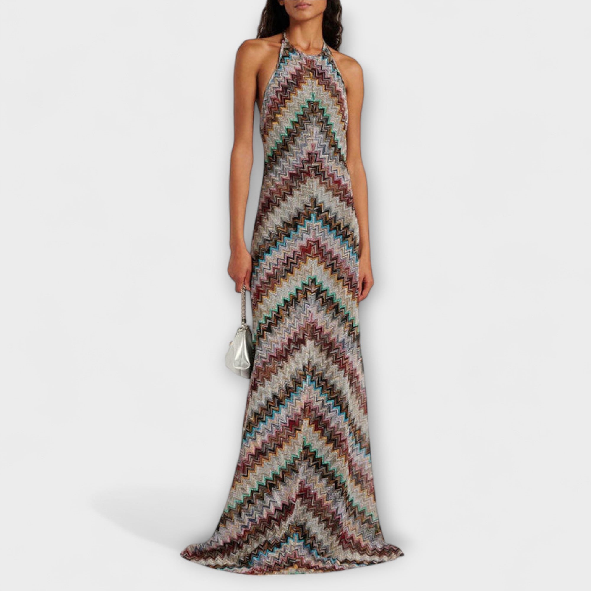 Reese - Jodie Knit Dress with Colorful Herringbone Pattern