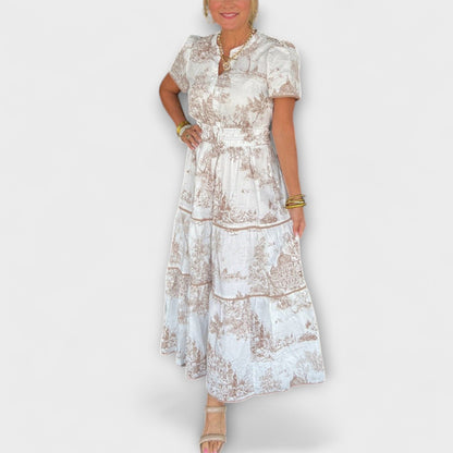 Eliza - Timeless Toile Maxi Dress