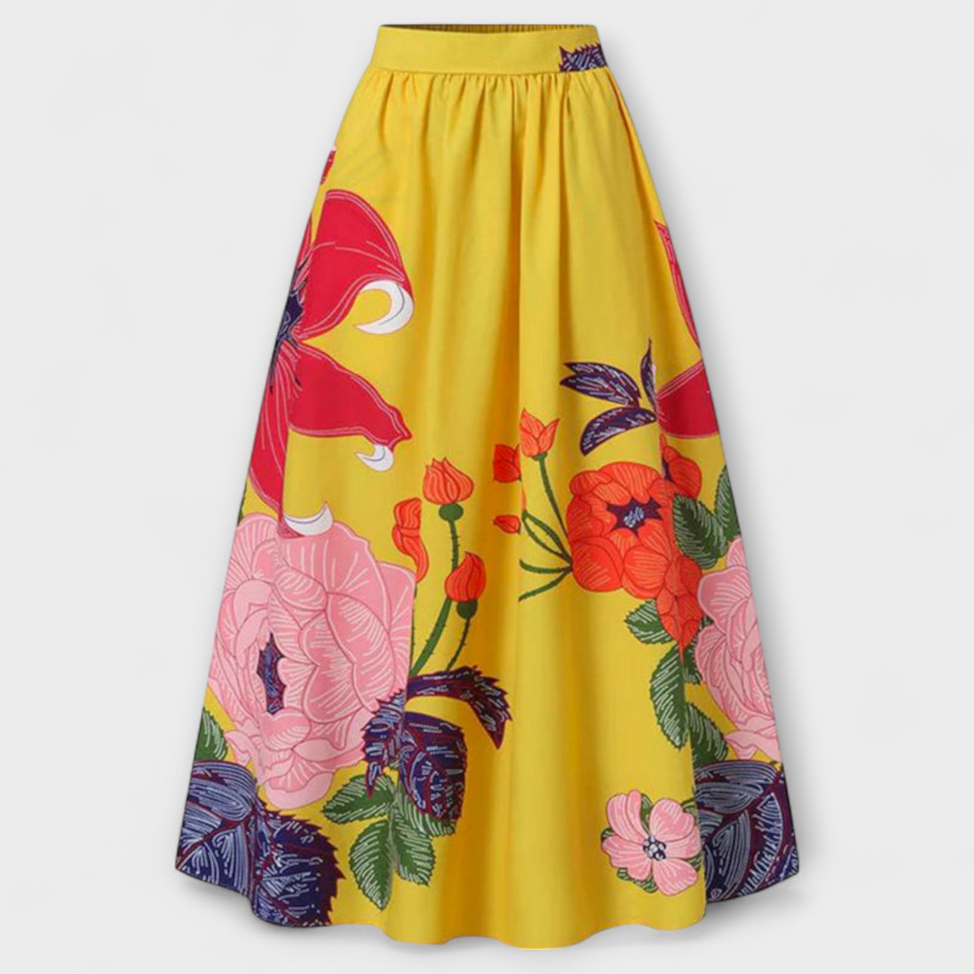 Ysolda - Chic High-Waisted Floral Print Skirt