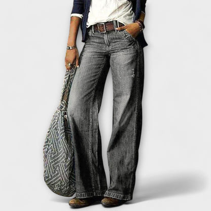 Cess - Denim Pants with Wide Legs