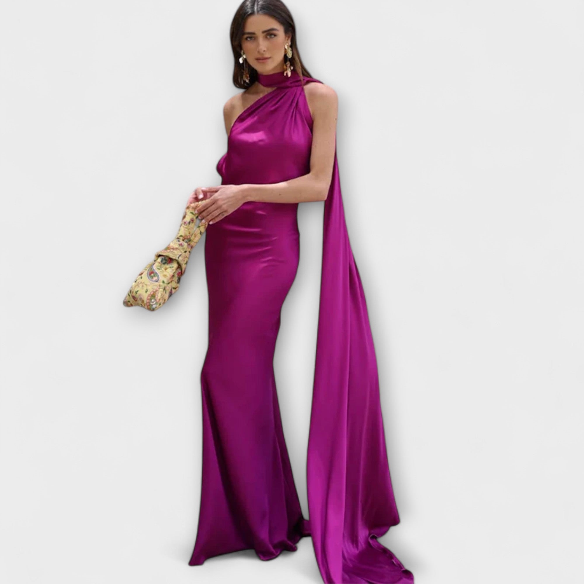 Chic Off-Shoulder Halter Maxi Dress