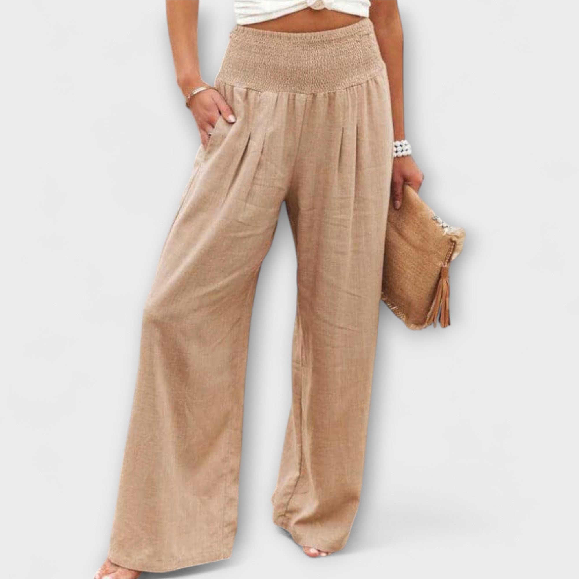 Thearya - Casual Wide Linen Trousers