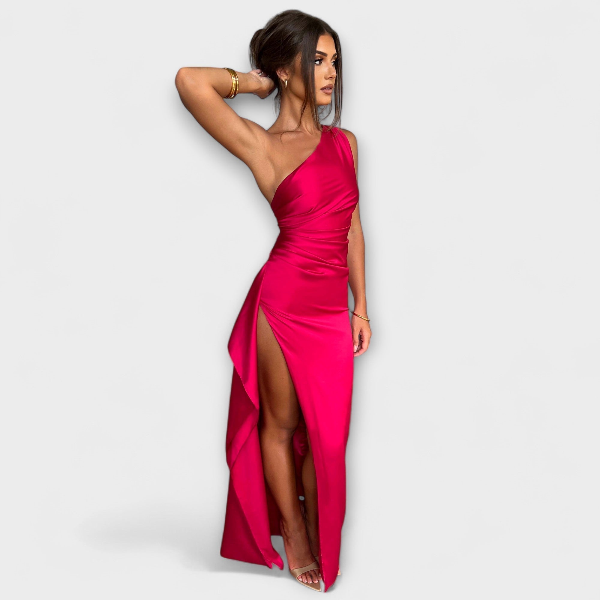 Maxi Dress with One Shoulder Strap