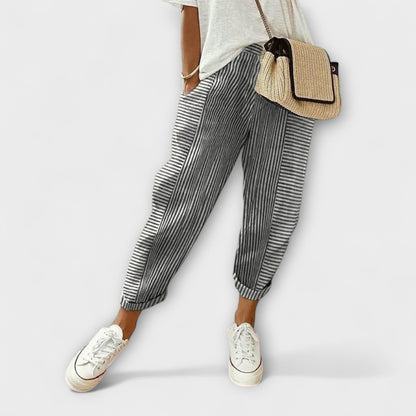 Sanne - Comfortable Striped Pants